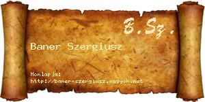 Baner Szergiusz névjegykártya